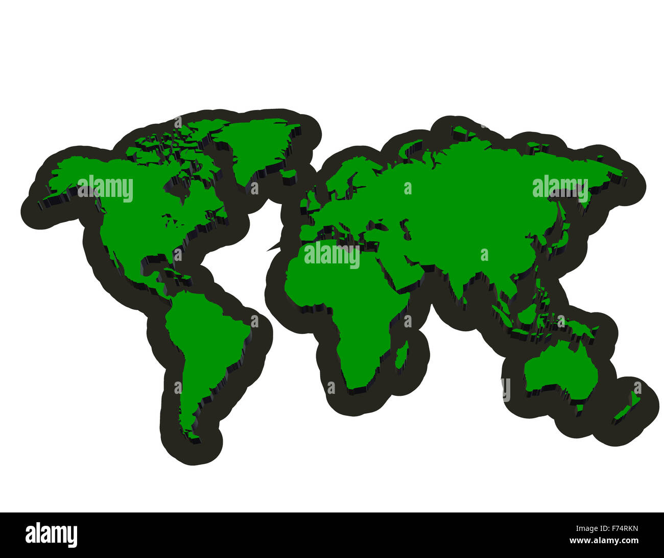 3D Karte Kontinent Stockfoto