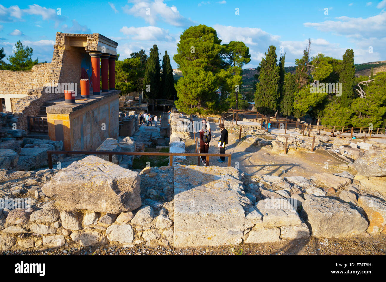 Knossos, North Pfeilerhalle mit Innenhof, in der Nähe von Heraklion, Kreta, Griechenland Stockfoto