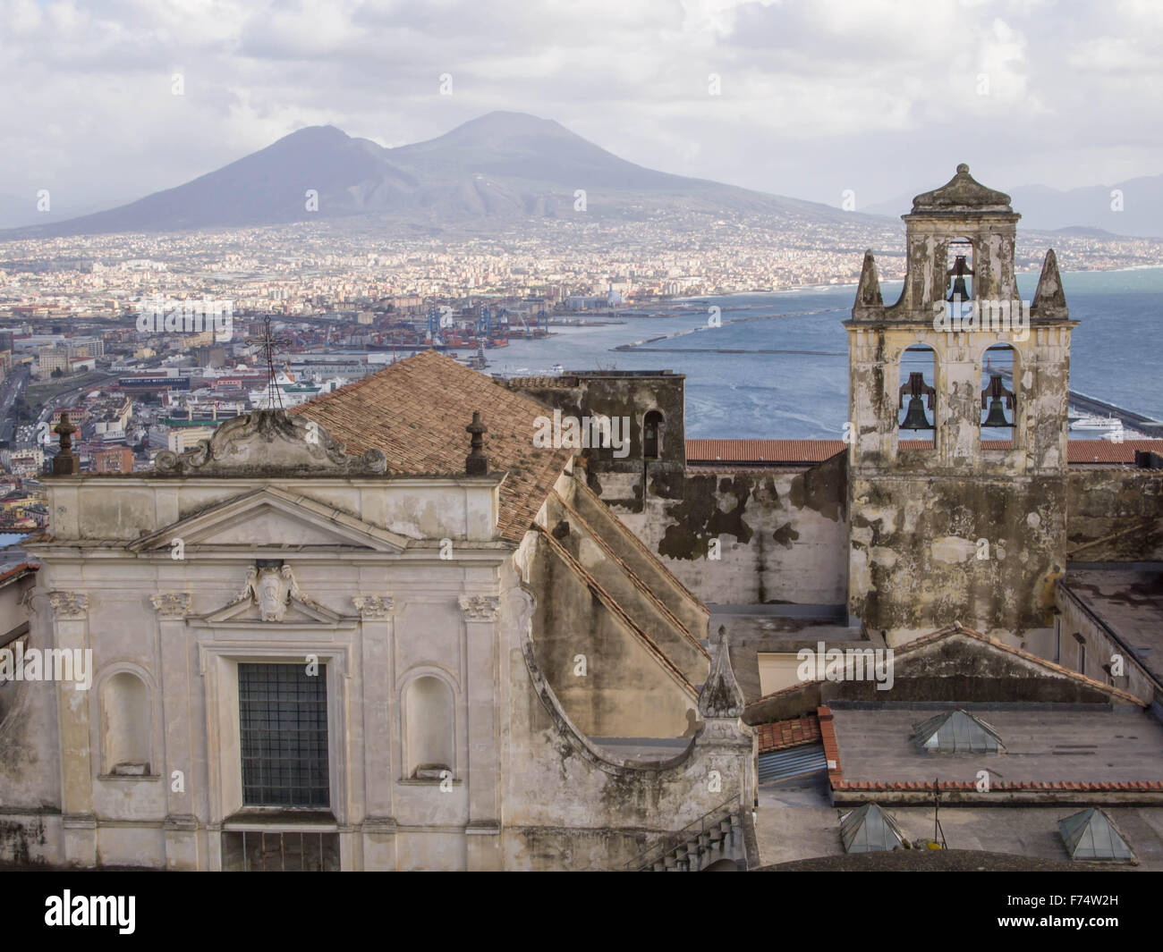 Ansicht von Neapel mit Vesuv Stockfoto