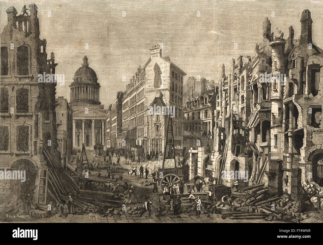 Paris Abrisse Quartier Latin 1860 Stockfoto