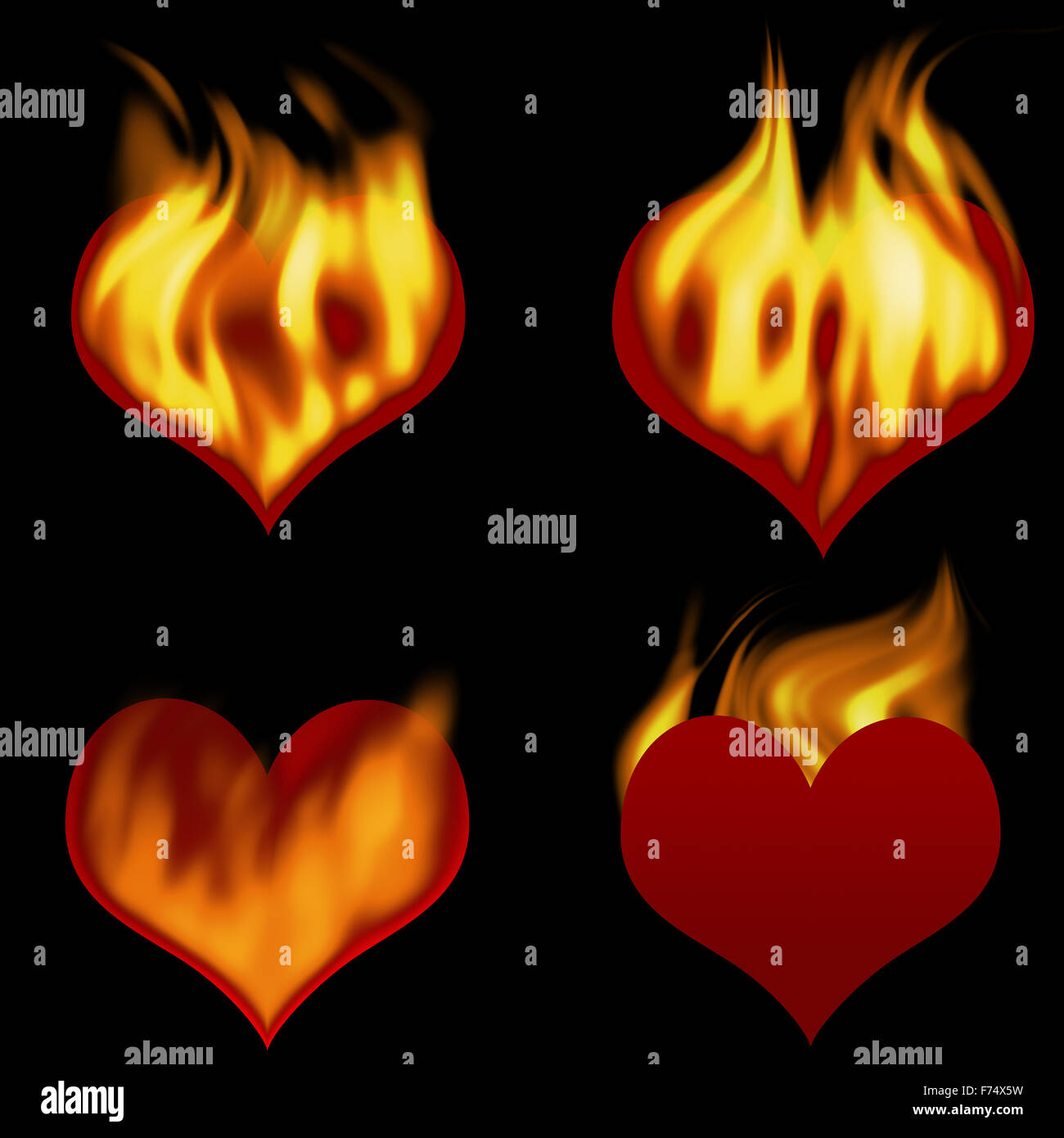 Herz auf Fire ´┐ ¢ Stockfoto