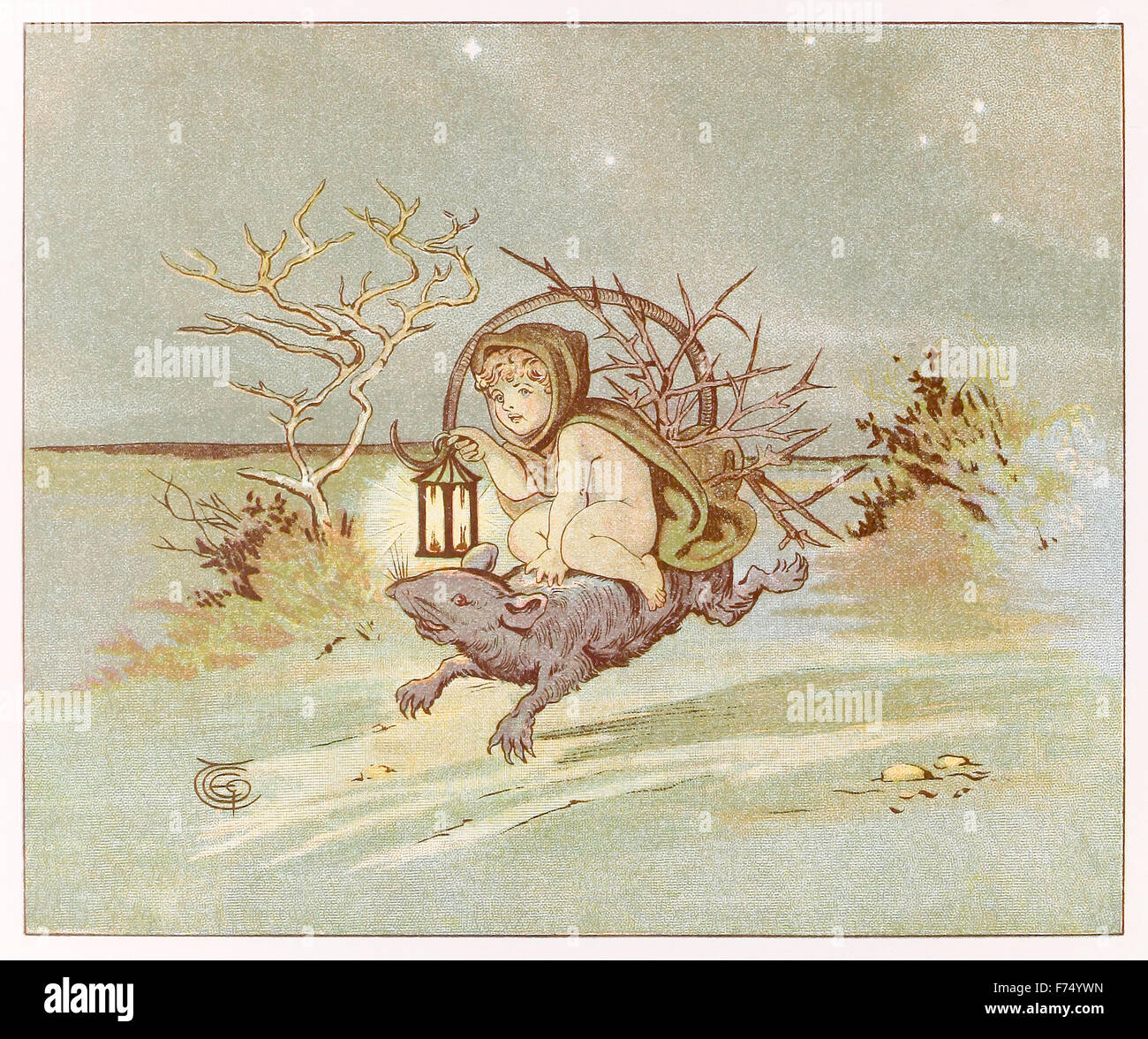 "sie haben Dorn-Bäume, zum Vergnügen, hier und dort aus"The Fairies-Lied eines Kindes"von William Allingham (1824-1889), Illustration von Emily Gertrude Thomson (1850 – 1929) gepflanzt". Siehe Beschreibung für mehr Informationen. Stockfoto