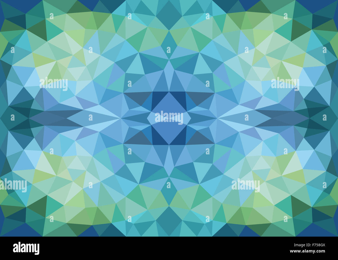 abstrakte geometrische blaue und grüne Polygon Muster, nahtlose Vektor Hintergrund Stockfoto