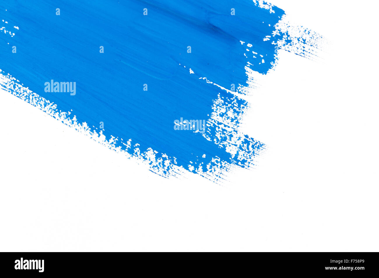 Schlaganfall blauer Farbe Pinsel Farbe Wasser Aquarell isoliert auf weißem Hintergrund Stockfoto