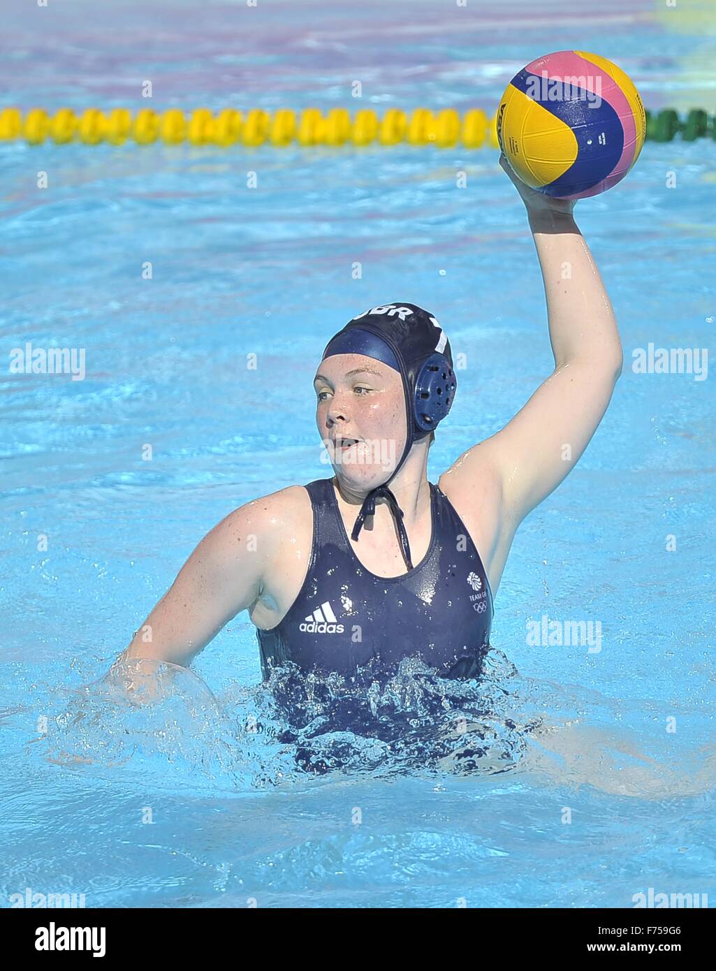 Hannah Edwards (GBR). Holland (NED) V Großbritannien (GBR). Womens Wasserball. Wasserball-Bereich. Baku. Aserbaidschan. Baku2015. 1. Europäische Spiele. 14.06.2015. Stockfoto