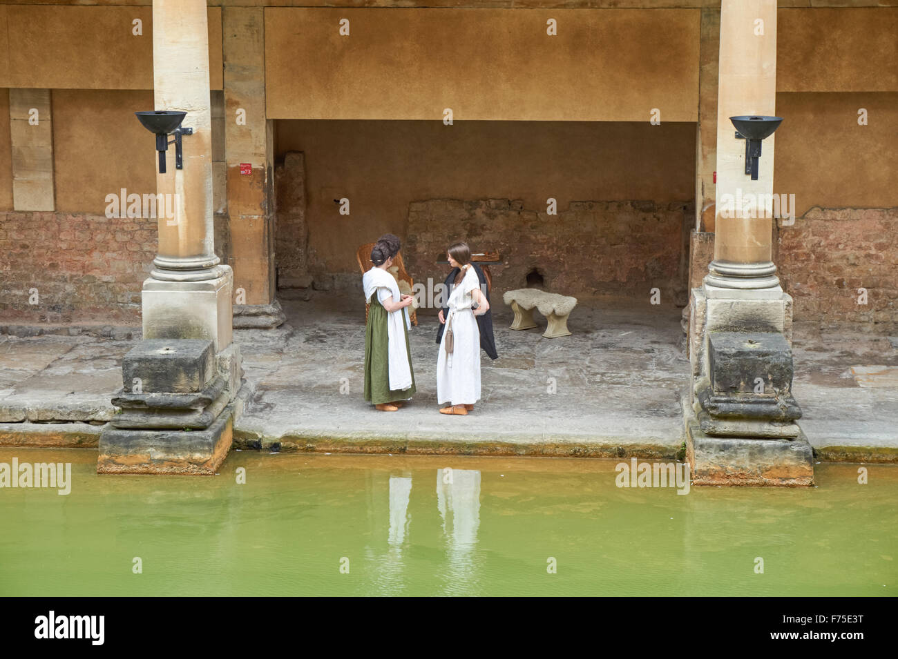 Das große Bad an die römischen Bäder in Bath, Somerset England Vereinigtes Königreich UK Stockfoto