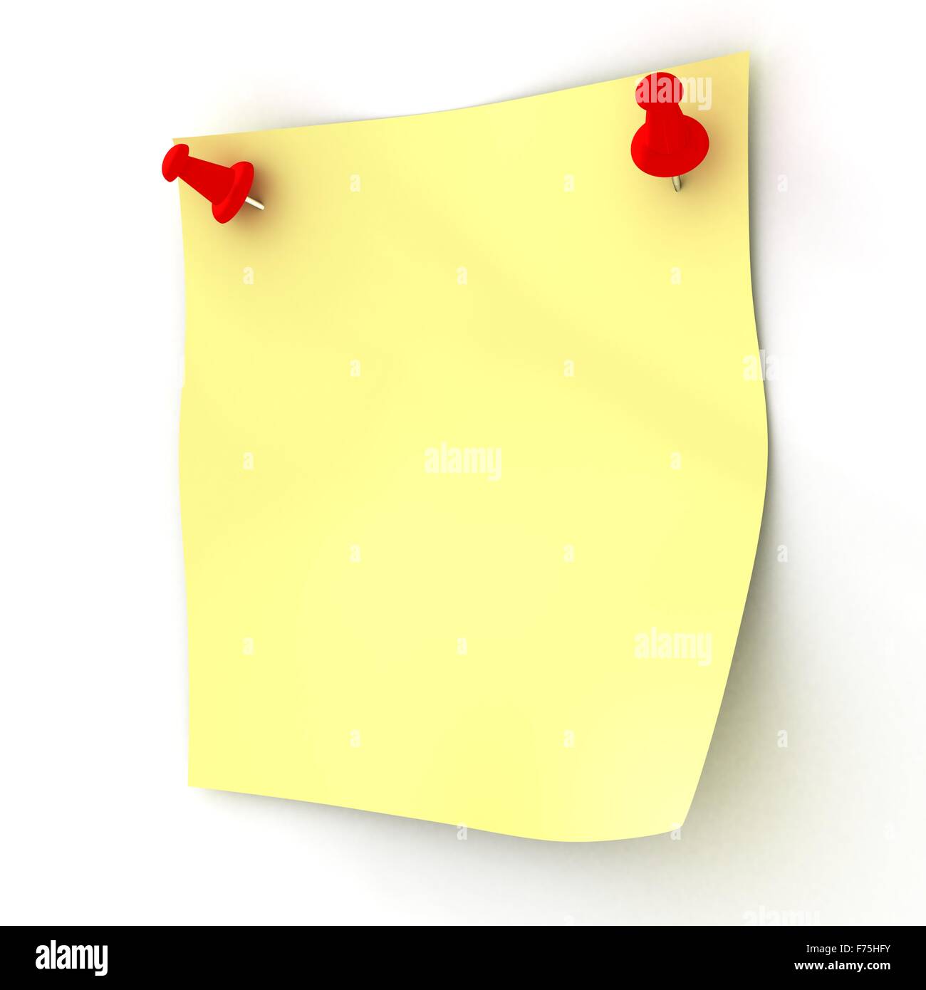 Einheitsblatt durch einen Stift befestigt. 3D-Bild. Stockfoto