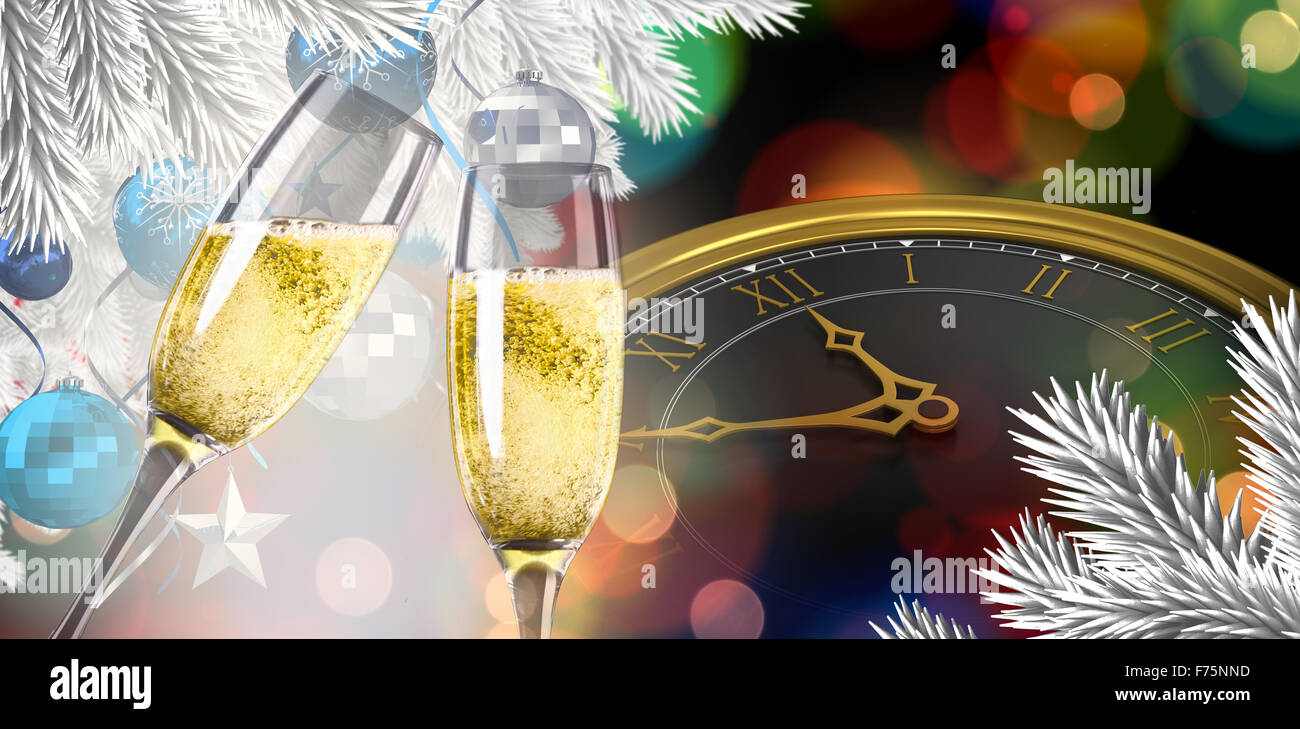 Zusammengesetztes Bild der Sektgläser Klirren Stockfoto