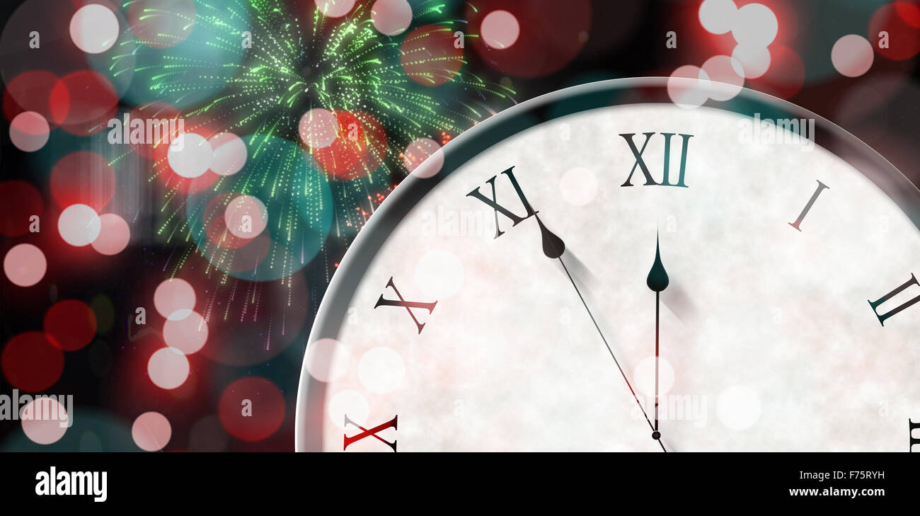 Zusammengesetztes Bild der römische Ziffer Uhr Countdown Stockfoto