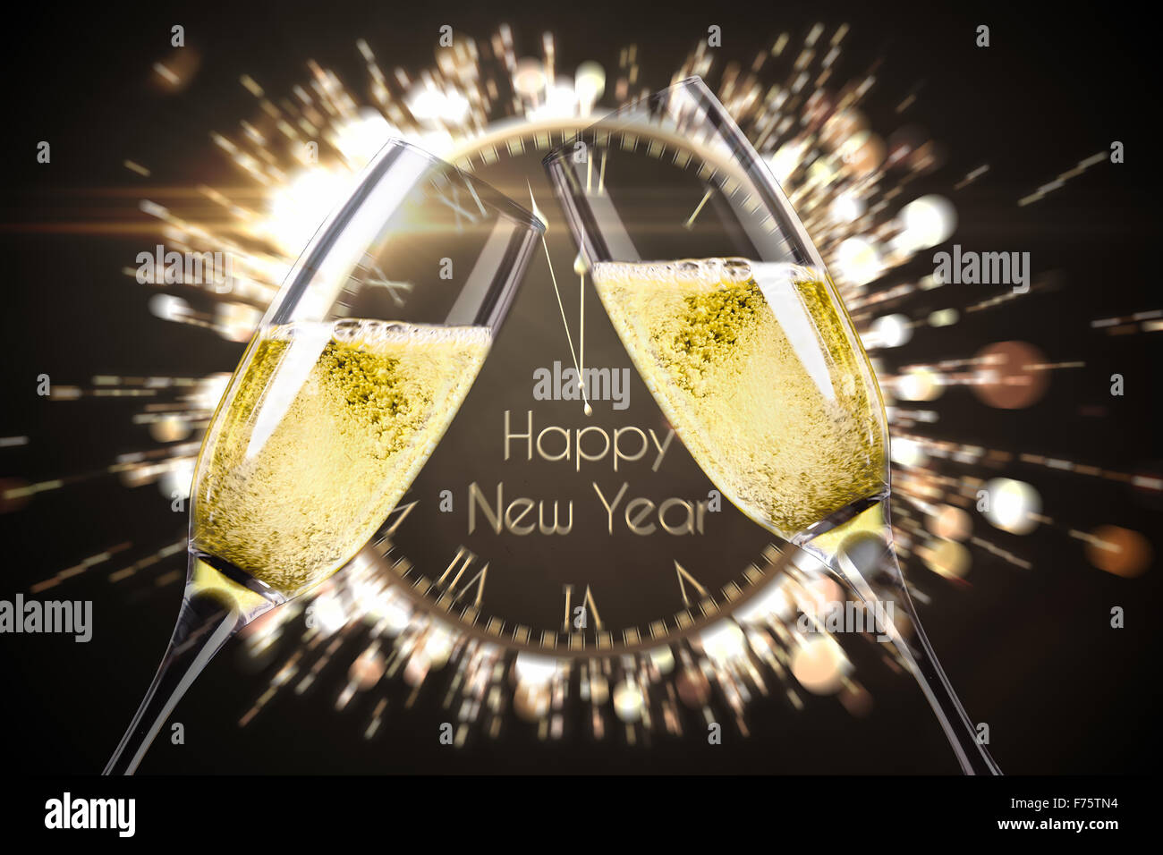 Zusammengesetztes Bild der Sektgläser Klirren Stockfoto
