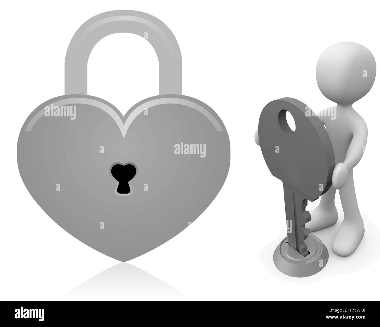 Herz-Lock Stockfoto
