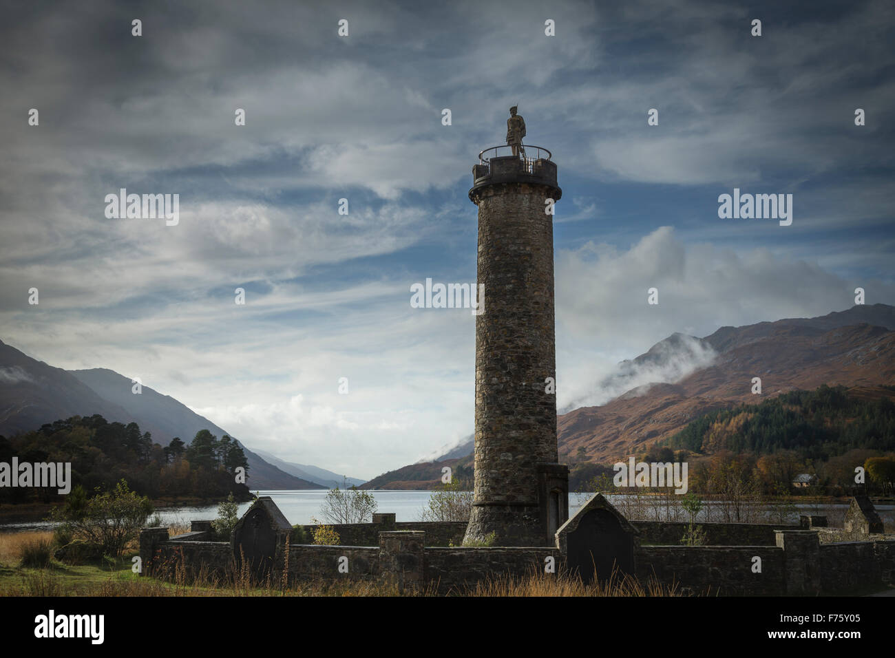 Die Unbekannte Highlander Denkmal an der Spitze von Loch Shiel, Glenfinnan, Highlands, Schottland Stockfoto