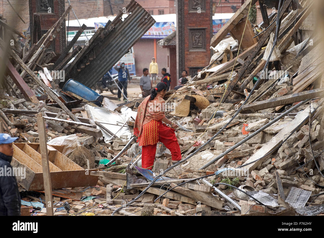 Wohn Gebäude eingestürzt, Erdbeben, Nepal, Asien Stockfoto