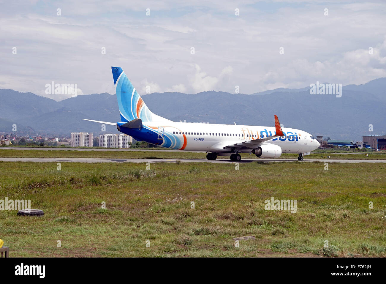 Passagierflugzeug, internationaler Flughafen Tribhuvan, Nepal, Asien Stockfoto