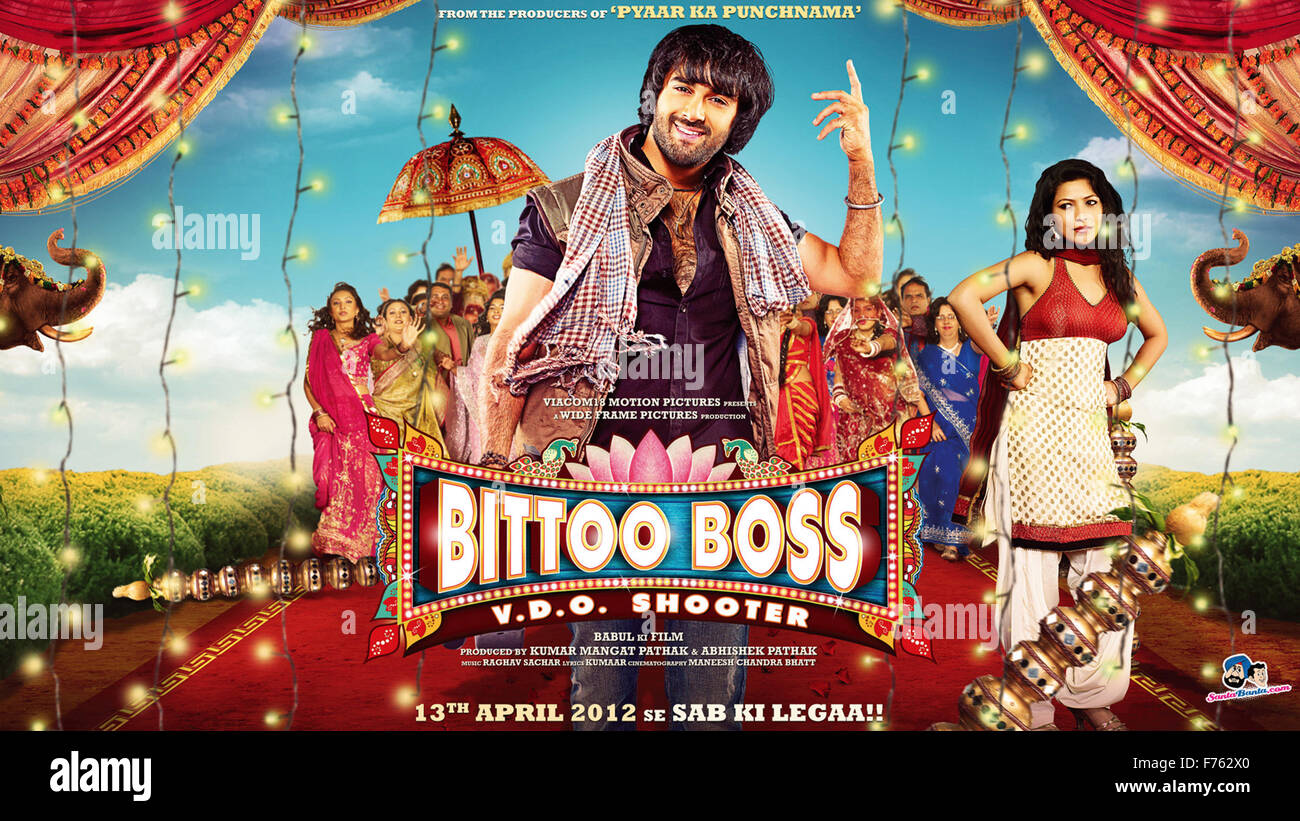 Hindi-Filmposter von Bittoo Boss, Indien Stockfoto