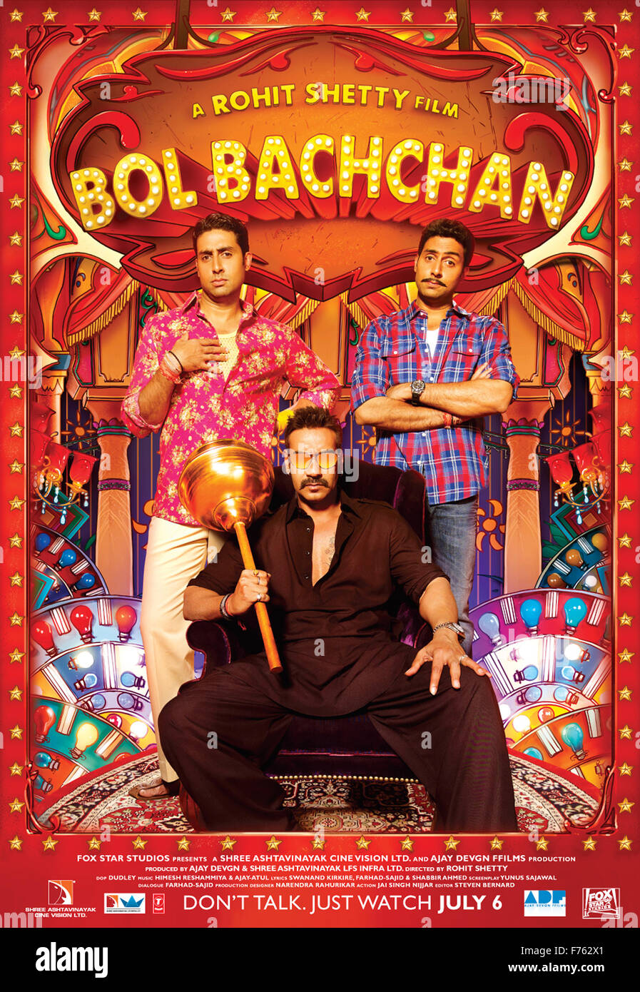 Hindi-Filmplakat von Bol Bachchan, Rohit Shetty Film, Indien, Asien Stockfoto