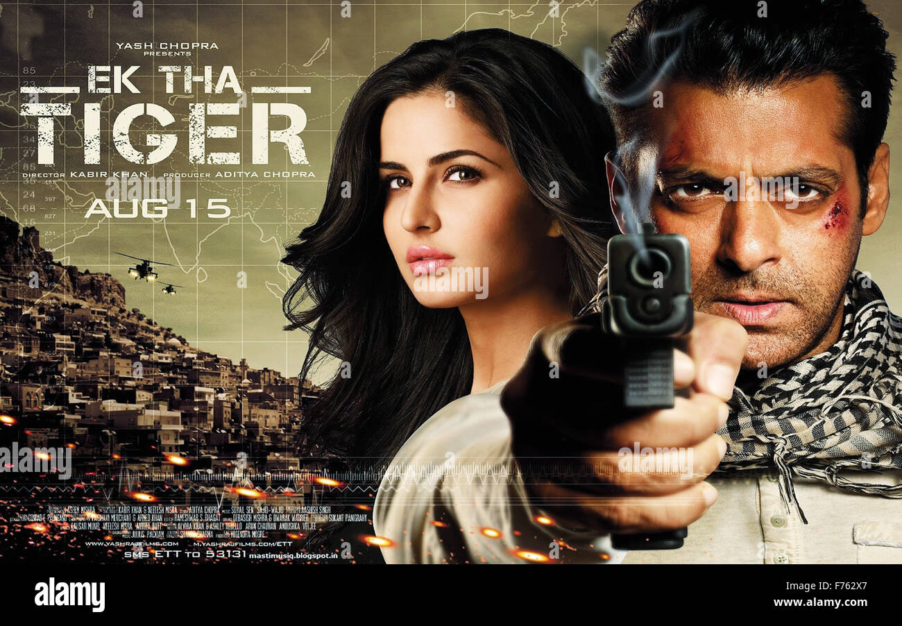 Indische Bollywood Hindi-Filmplakat der indischen Schauspielerin Katrina Kaif von Ek Tha Tiger Salman Khan Stockfoto