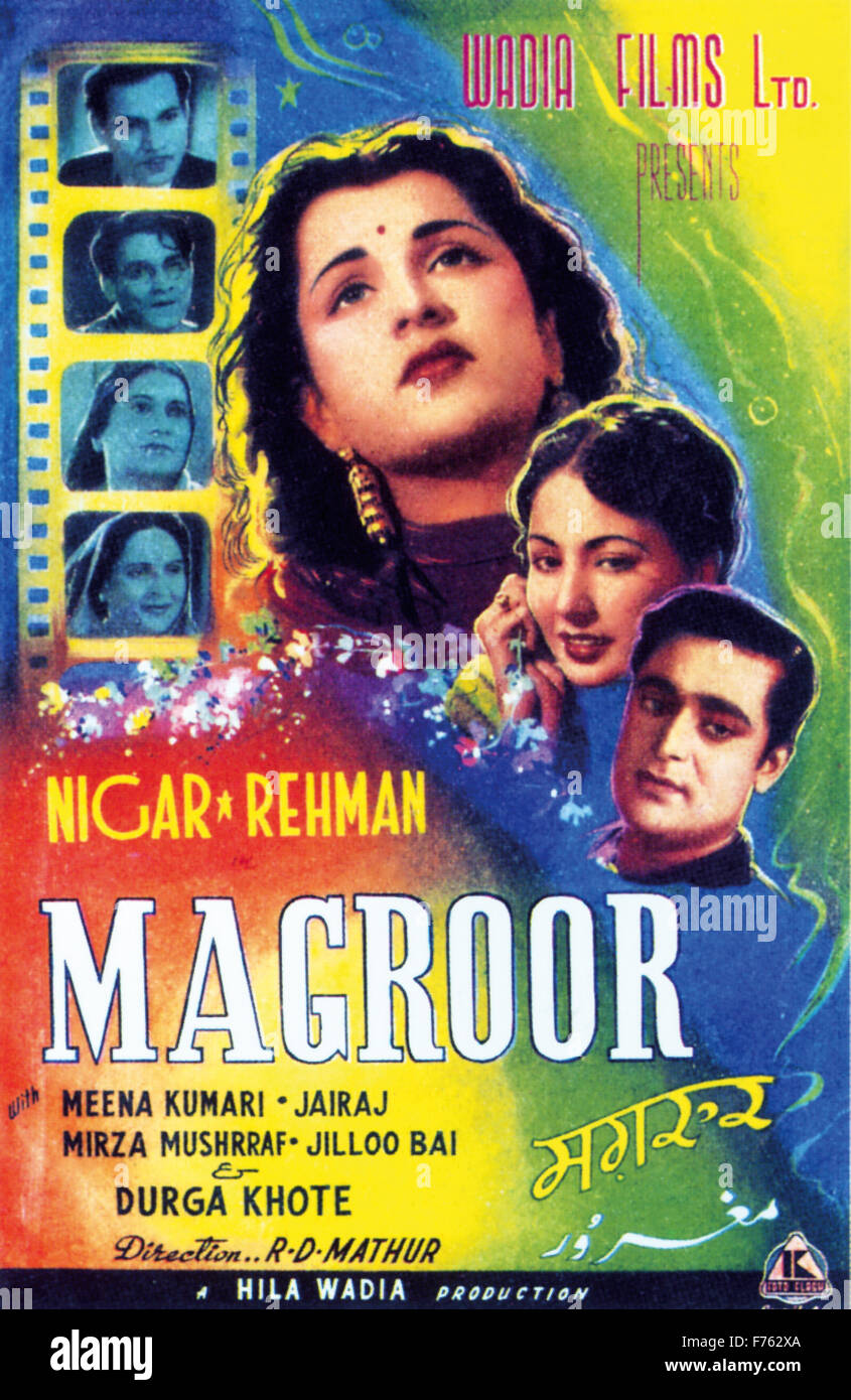 Hindi Film movie poster von Magroor, Indien, Asien Stockfoto