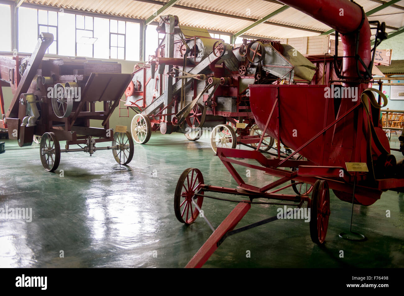 Antike Maschinen im landwirtschaftlichen Museum in Südafrika Stockfoto