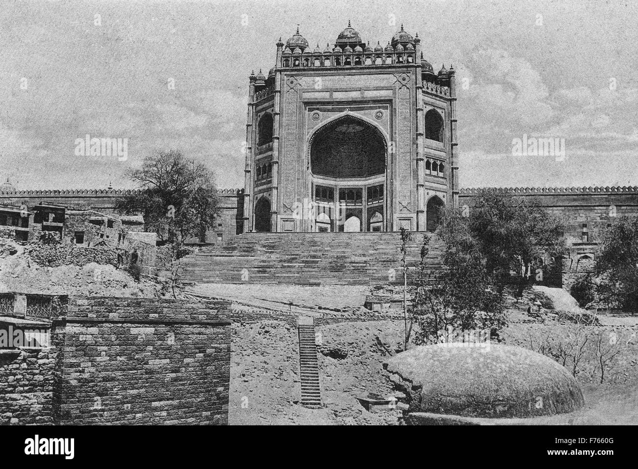 Alte vintage 1900s, Buland Darwaza, Fatehpur Sikri, Uttar Pradesh, Indien, Asien Stockfoto
