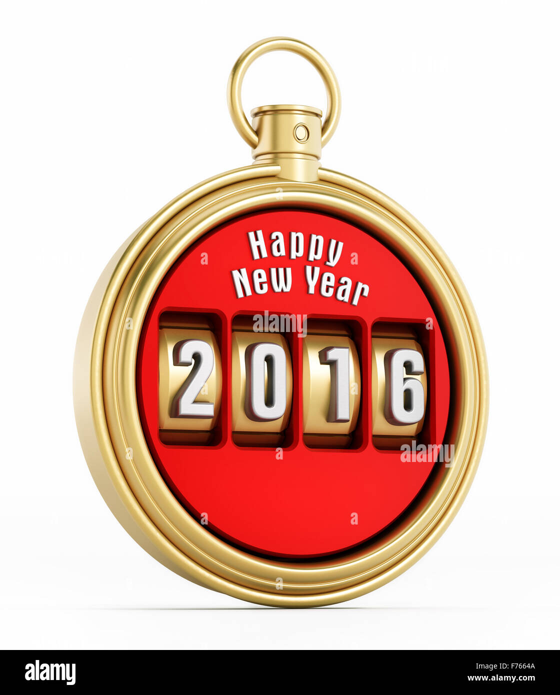 Neues Jahr 2016 Chronometer isoliert auf weißem Hintergrund Stockfoto