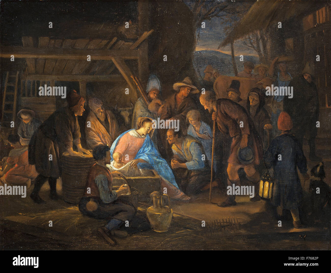Jan Steen - Anbetung der Hirten Stockfoto