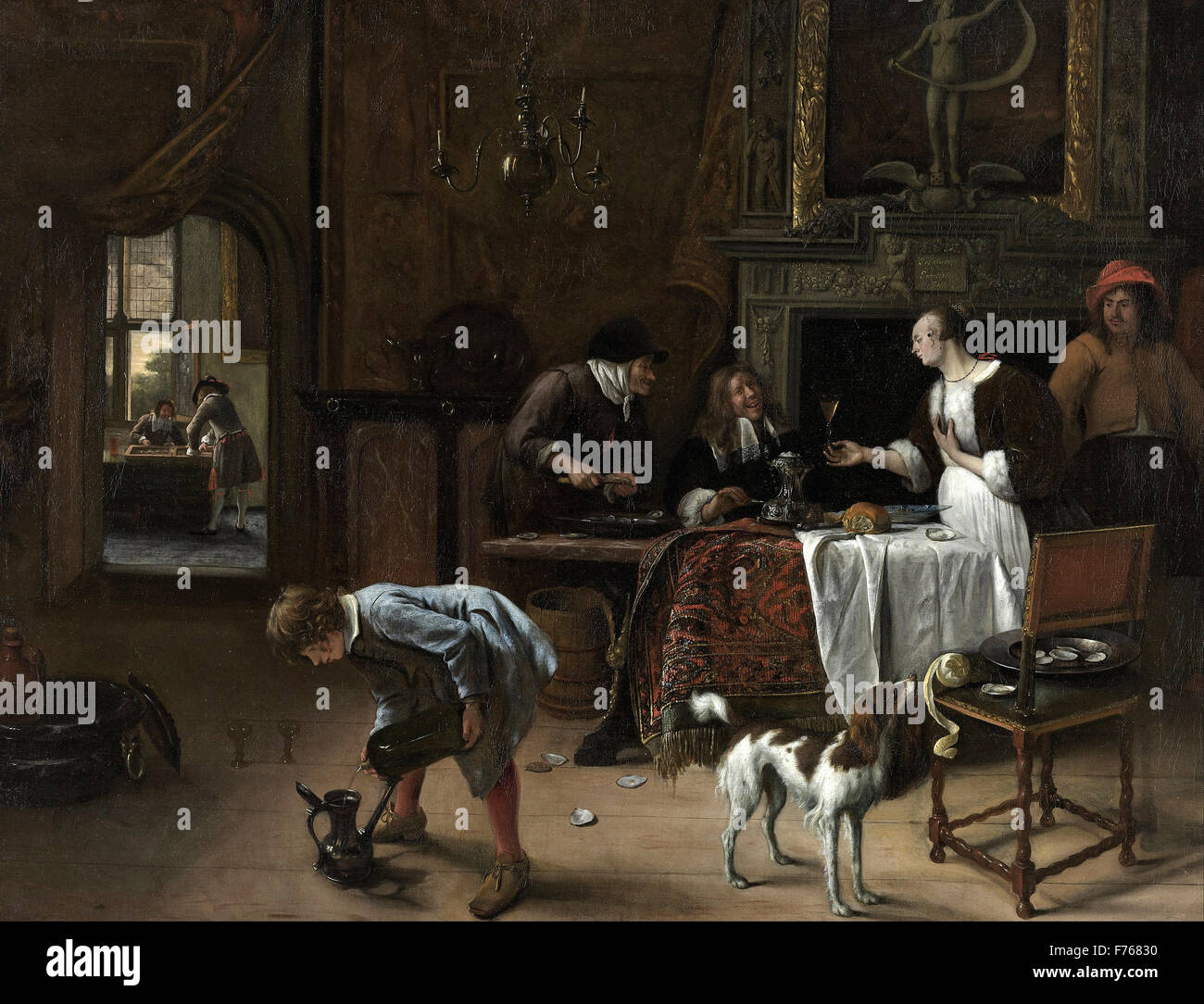 Jan Steen - Easy Come, Easy Go Stockfoto