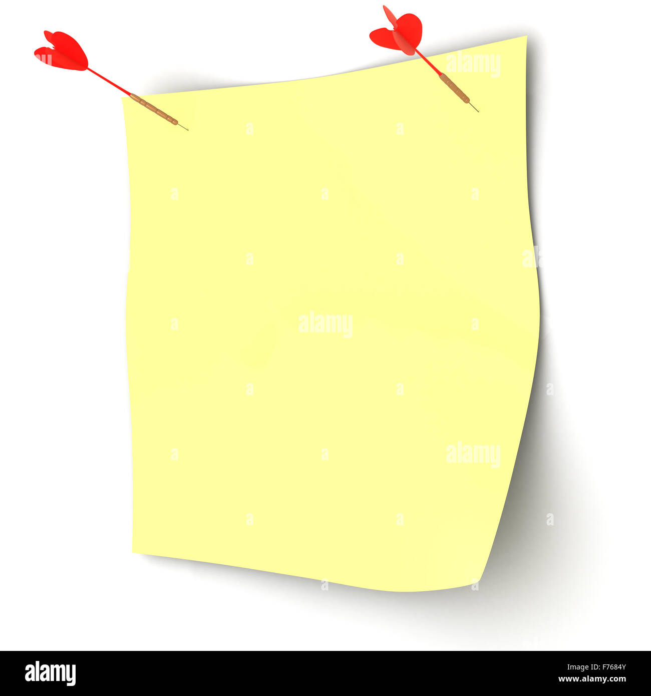 Einheitsblatt durch einen Pfeil angebracht. 3D-Bild. Stockfoto