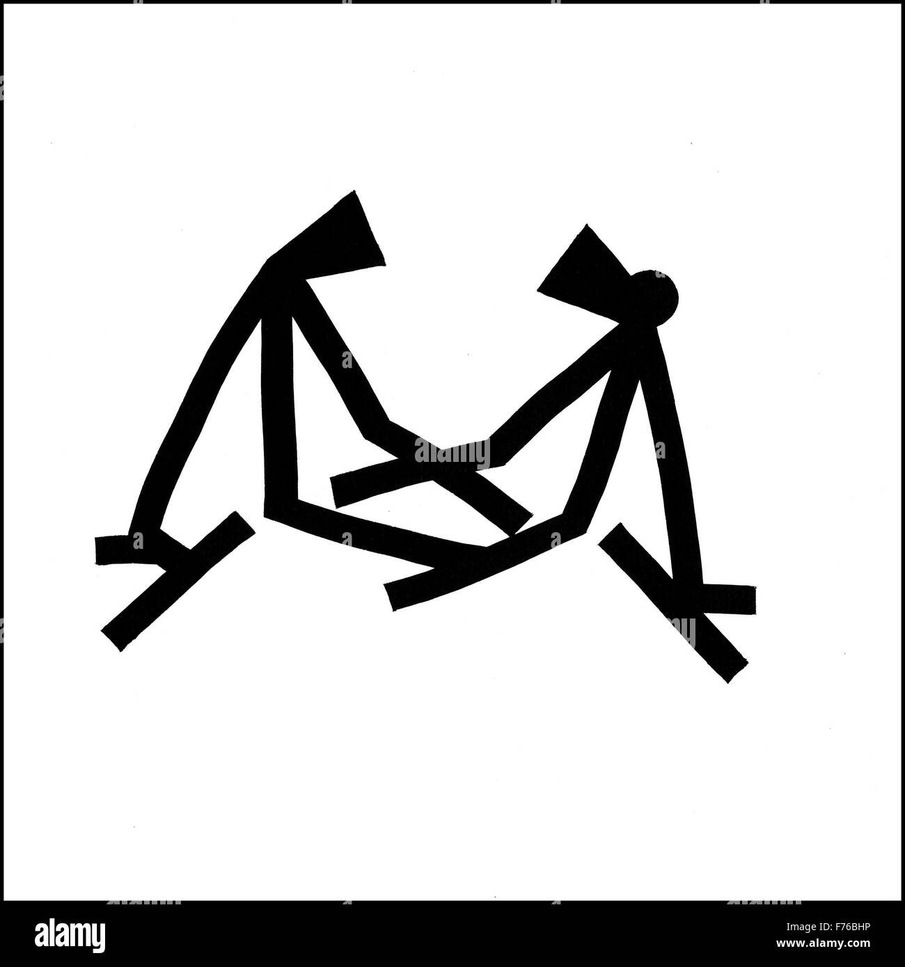 Abbildung Strichzeichnung des Paares Stockfoto