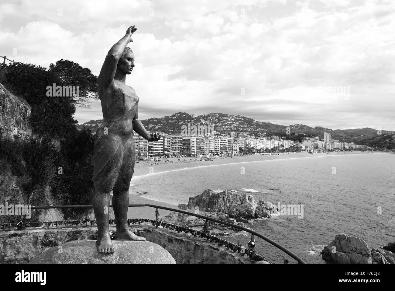 Meer-Frau in Lloret de Mar an der Costa Brava genannt Mujer Marinera an Katalonien Stockfoto