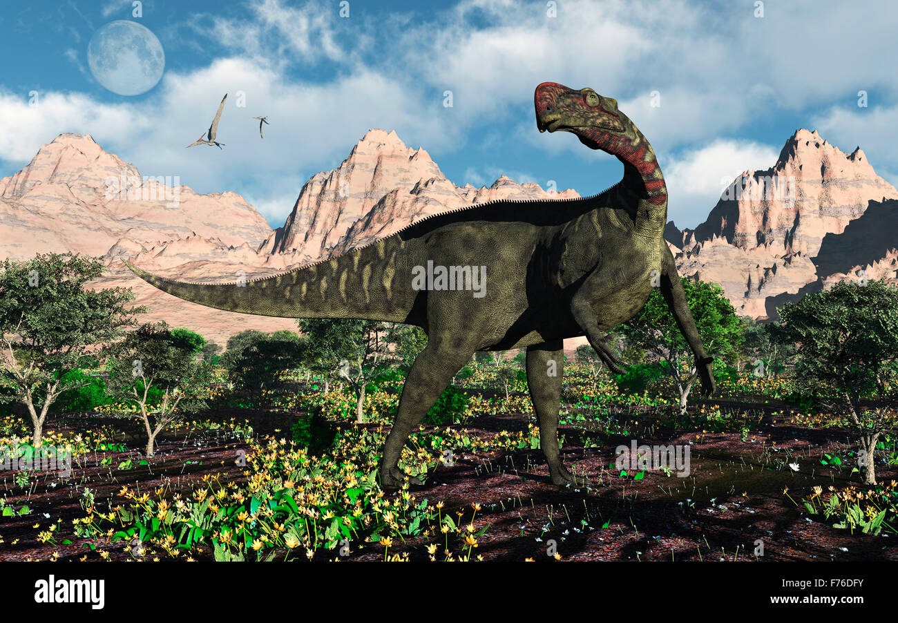 Ein Altirhinus Herbivore Dinosaurier aus Erden kreidiges Epoche. Stockfoto