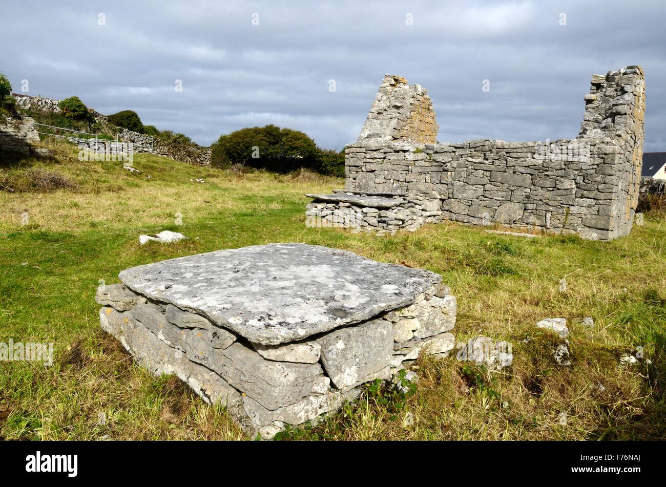 Das 11. Jahrhundert Kapelle St Gobnat Inis Oirr Aran-Inseln Irland Stockfoto