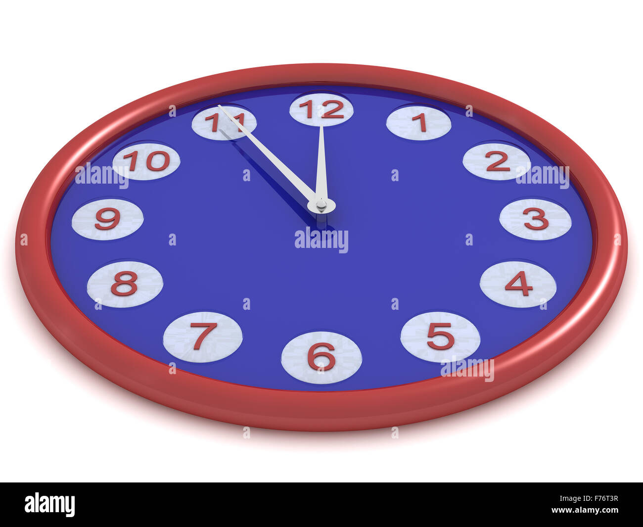 Runde Stunden auf einem weißen Hintergrund. 3D Bild Stockfoto