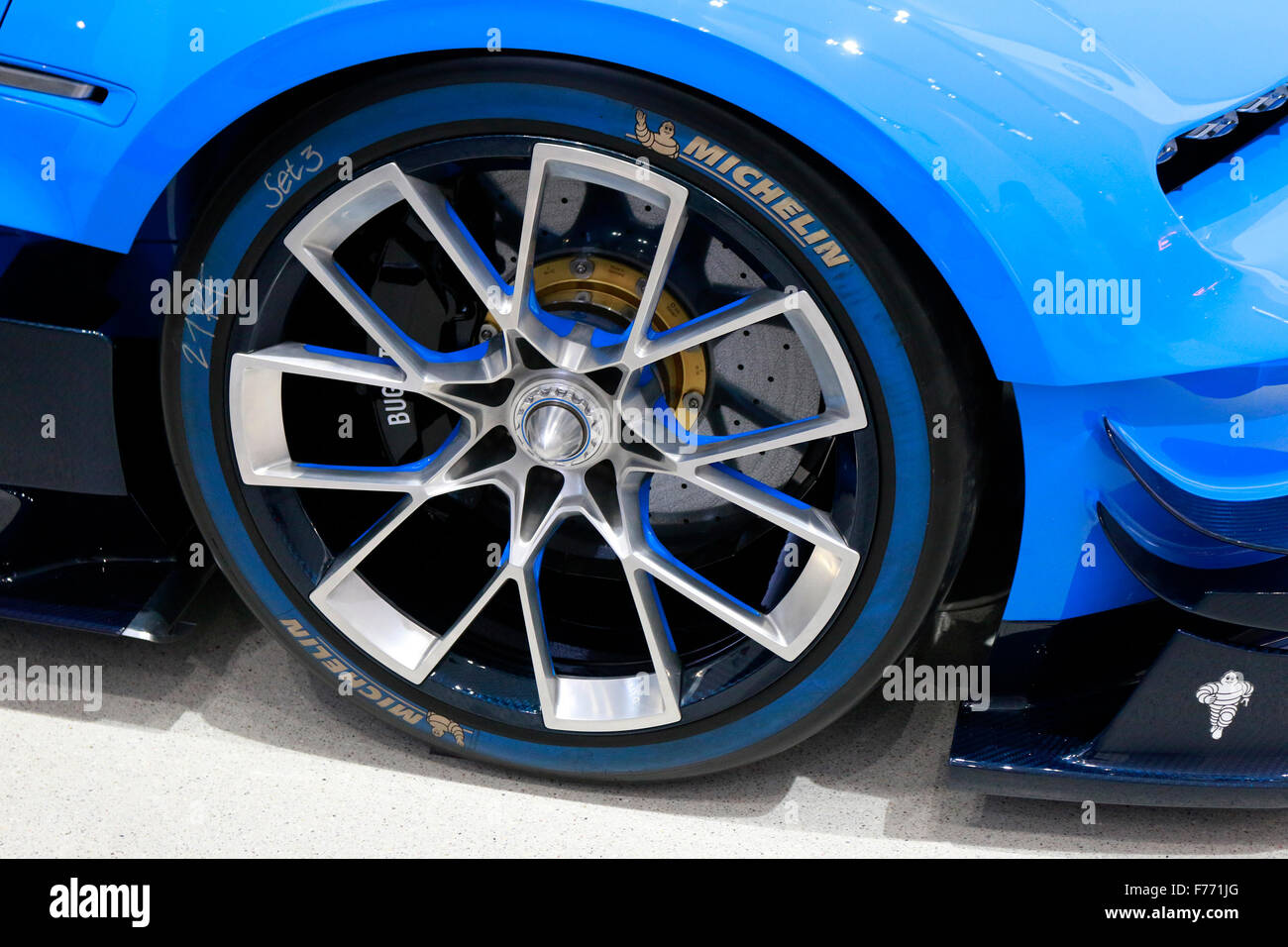 der pilotert Bugatti Vision Gran Turismo, Berlin. Stockfoto