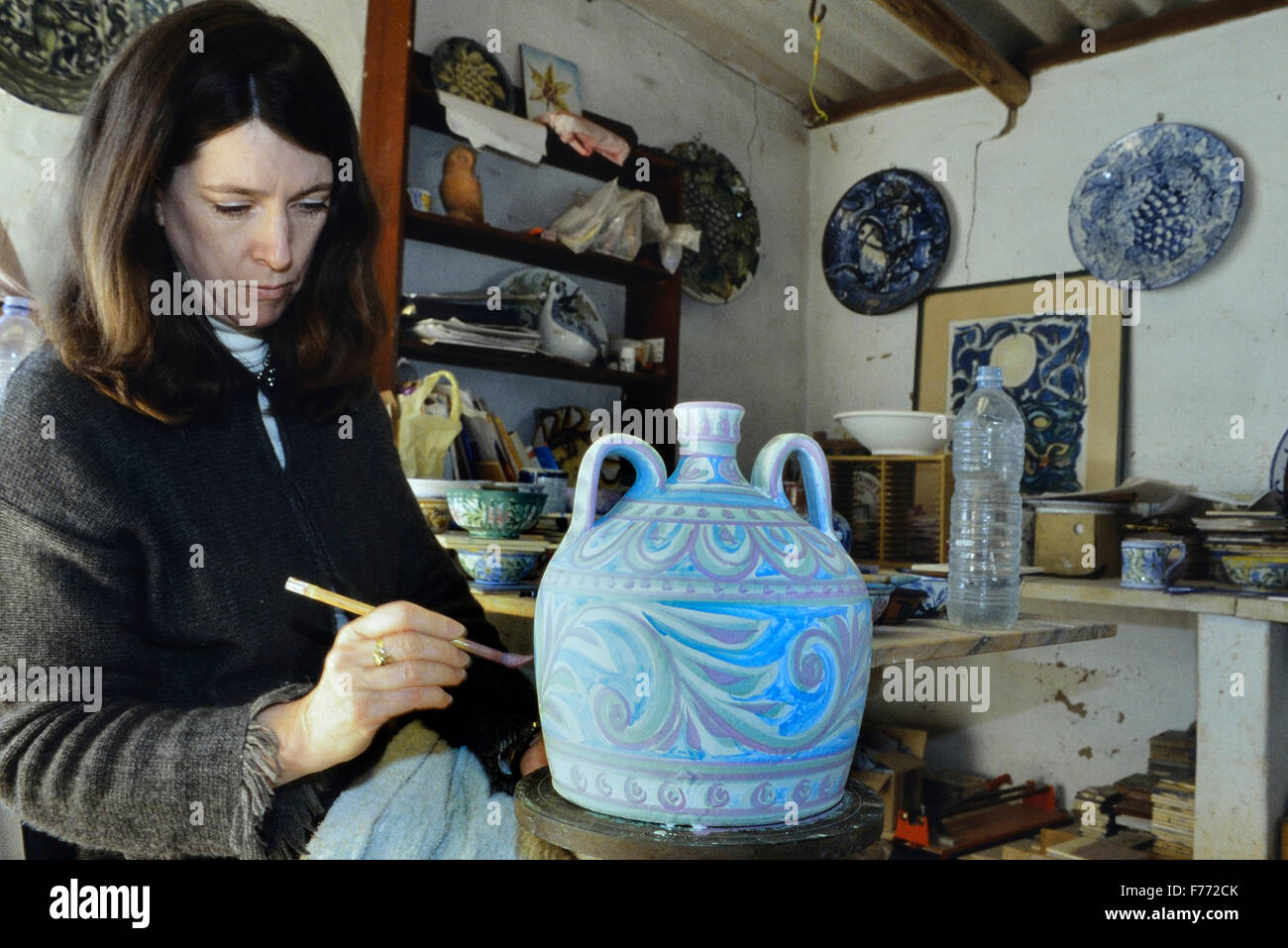 Keramikatelier Veranden. Algarve. Portugal. Europa Stockfoto