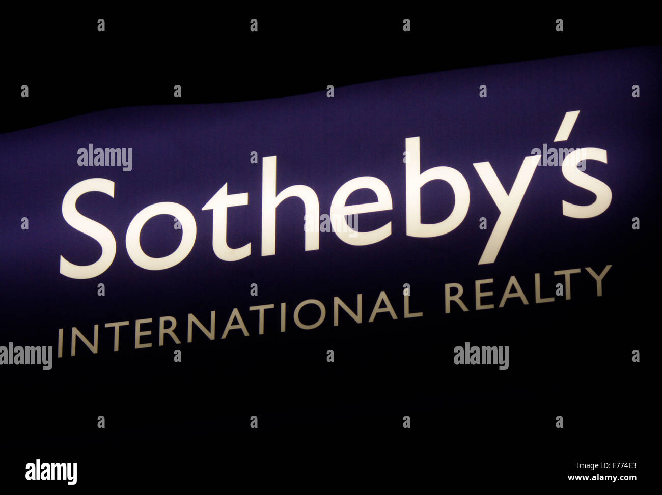 Markennamen: "Sothebys International Realty', Chamonix, Frankrfeich. Stockfoto