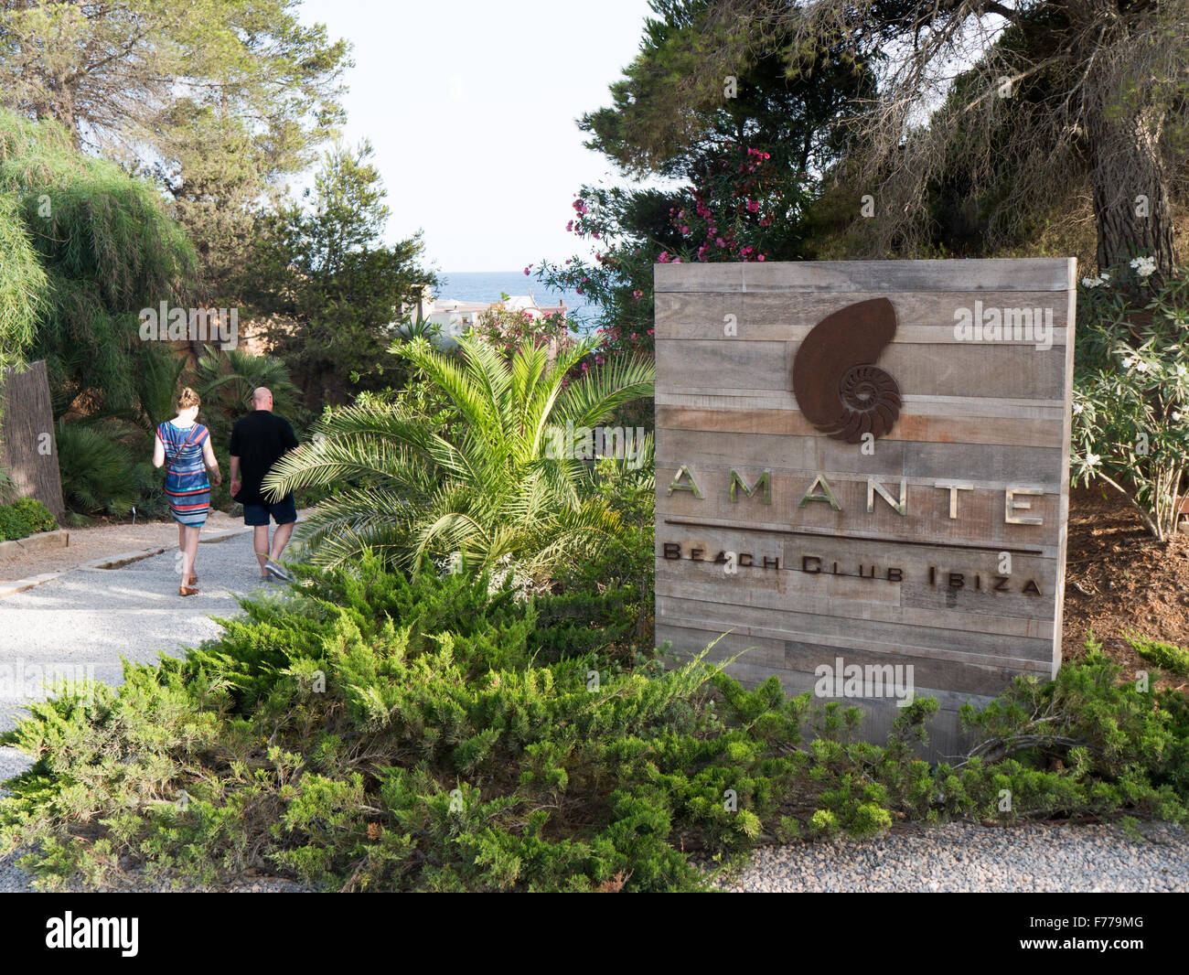Amante Beach Club auf Ibiza Stockfoto
