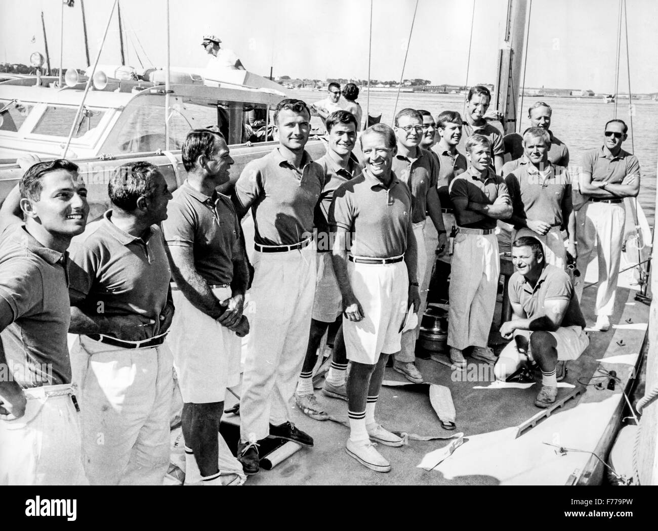 die Crew von weatherly, Titelverteidiger des America es Cup, Newport 1962 Stockfoto