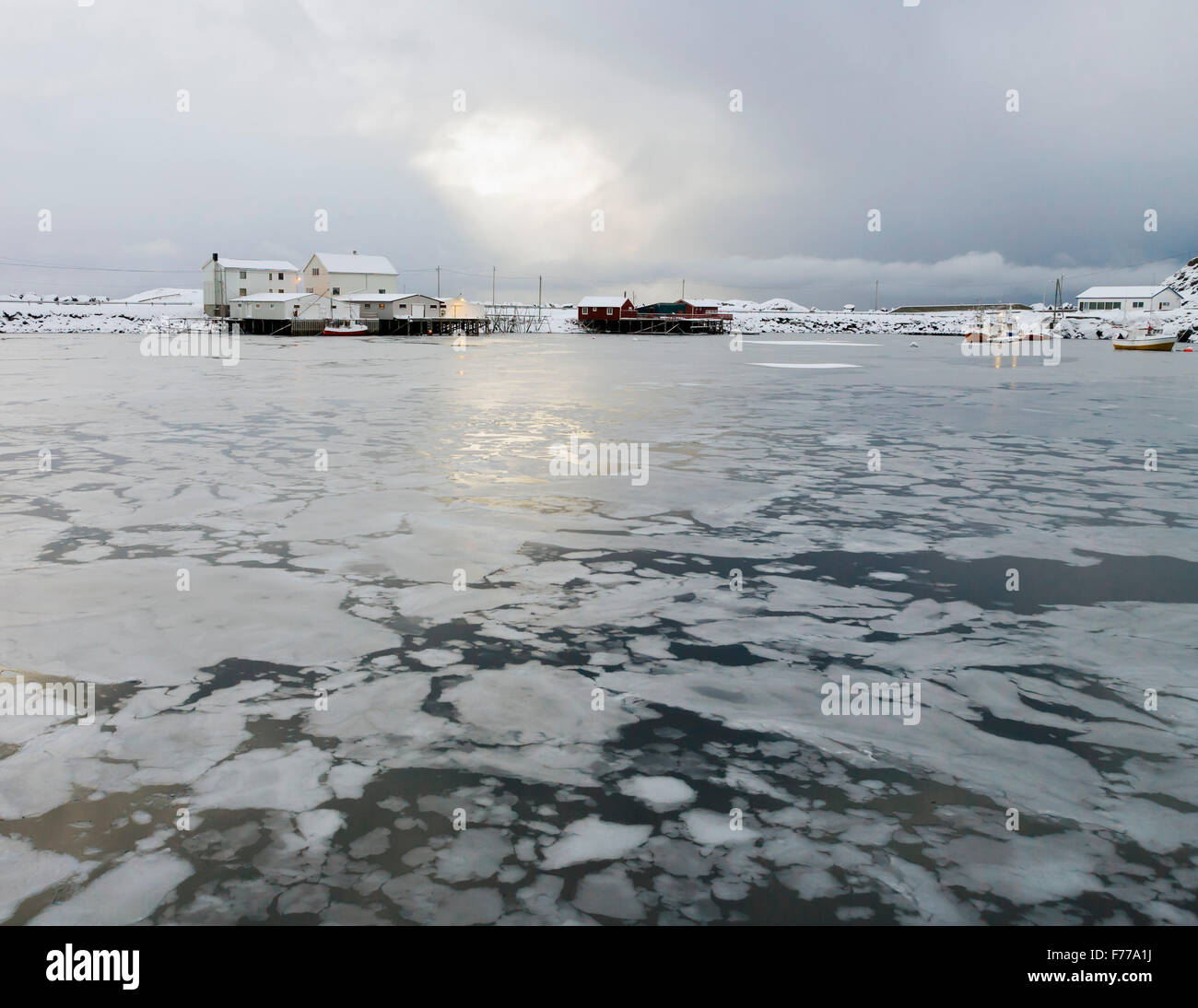 Fischerhafen. Lofoten Inseln, Norwegen Stockfoto