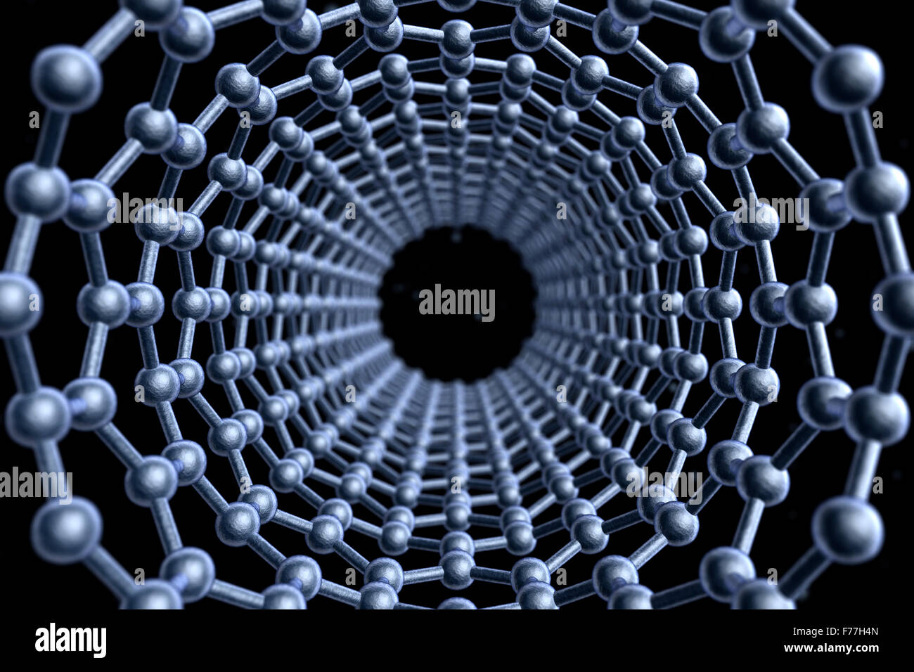 Molekulare Struktur innen Graphen Stockfoto