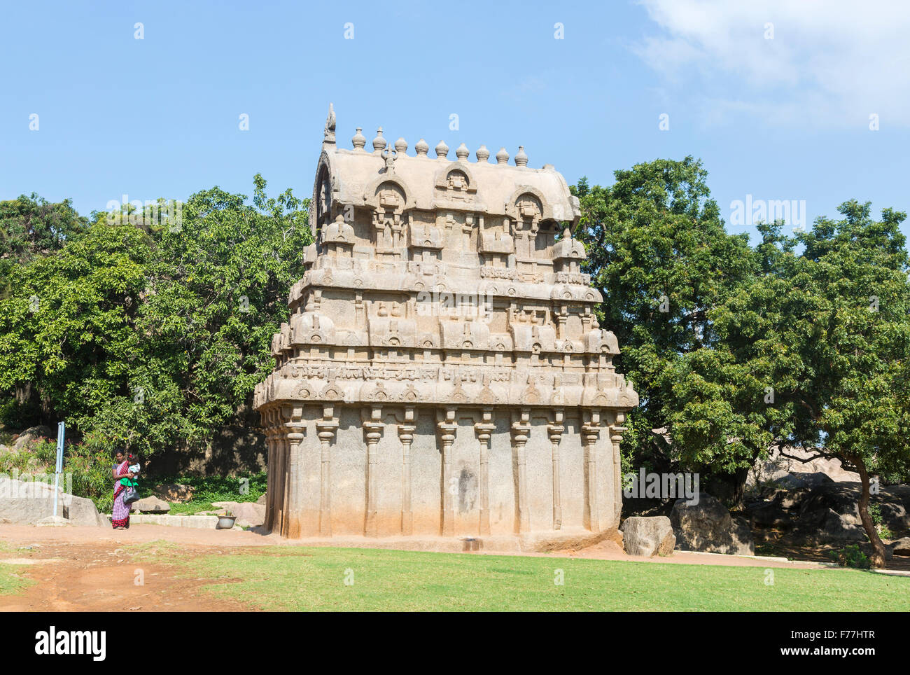 Mahabalipuram (Mamallapuram) geschützt National Monuments Kancheepuram Bezirk in der Nähe von Chennai, Tamil Nadu, Südindien Stockfoto