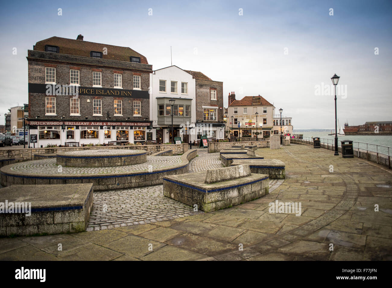 Gewürzinsel im alten Portsmouth Stockfoto