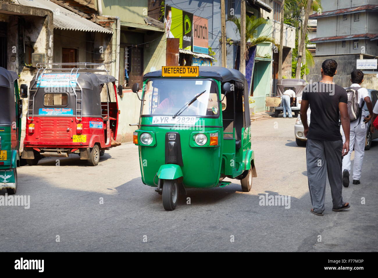 Sri Lanka - Colombo, Tuk-Tuk-Taxi, typische transport Stockfoto
