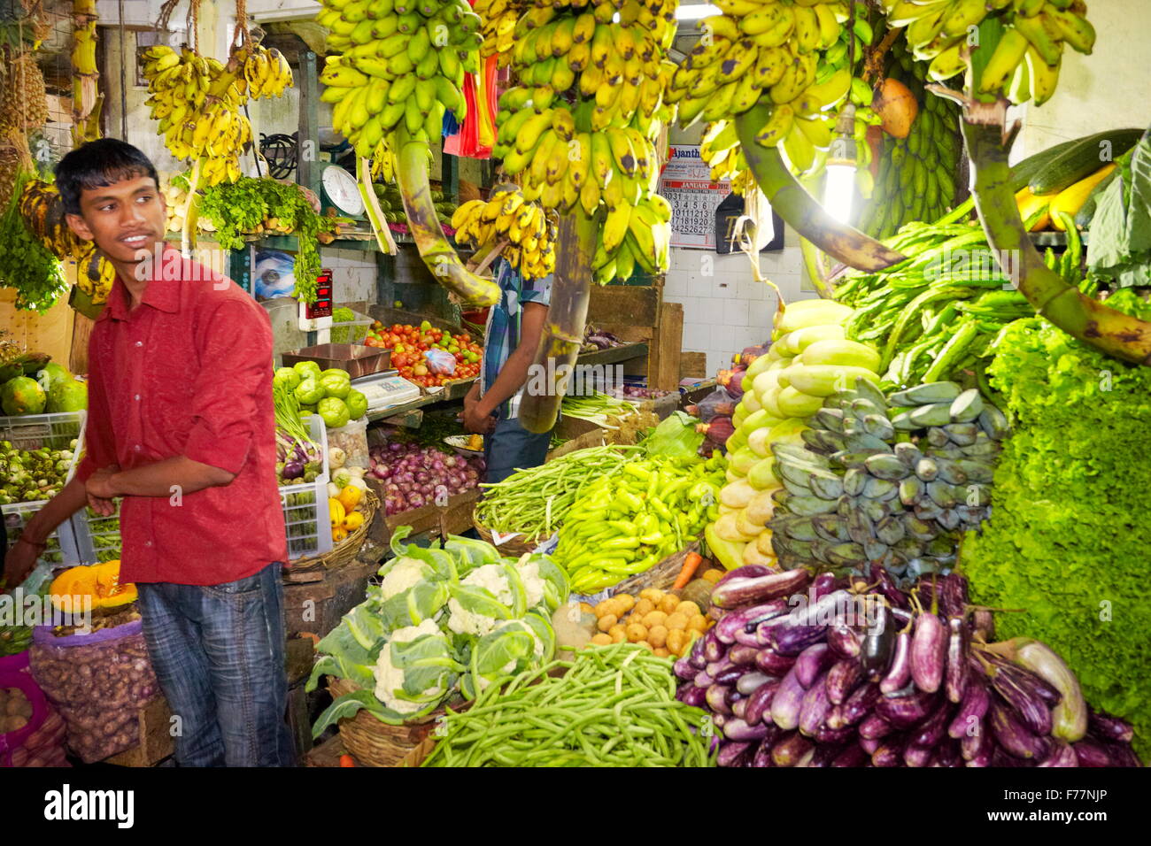 Sri Lanka - Nuwara Eliya, Kandy Provinz, frisches Obst-Shop auf dem Markt Stockfoto