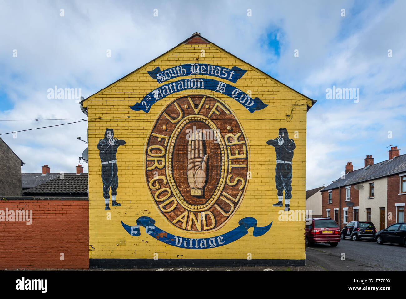 UVF Wandbild in Süd-Belfast Stockfoto