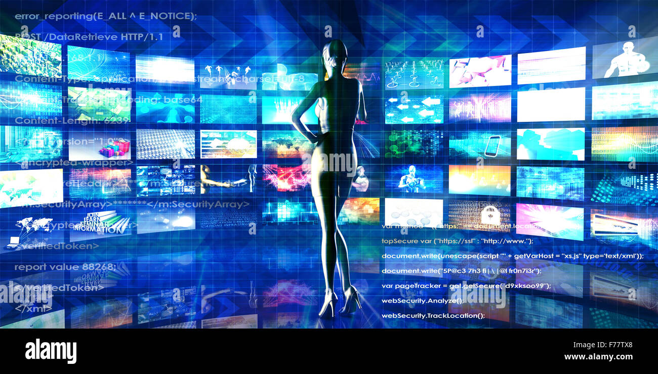Digitales Netz als Business Anforderung Kunst Stockfoto