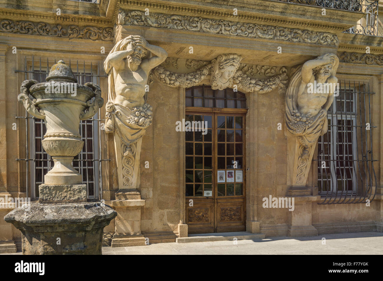 Atlantes, Pavillon Vendome, Aix-En-Provence, Frankreich Stockfoto