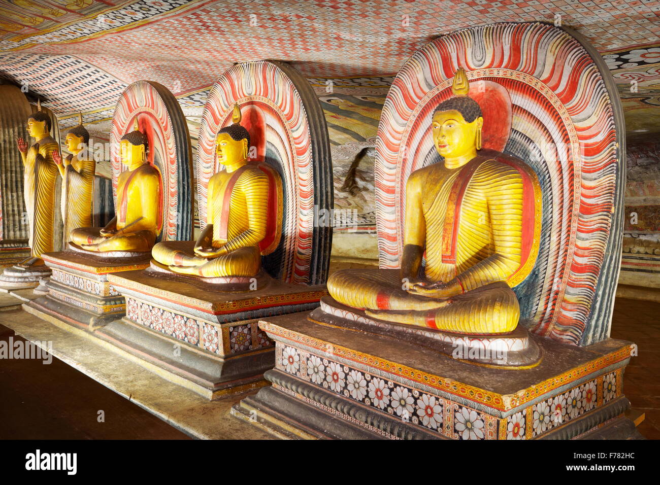 Buddish Cave Tempel Dambulla, Sri Lanka, Kandy Provinz, UNESCO-Weltkulturerbe Stockfoto
