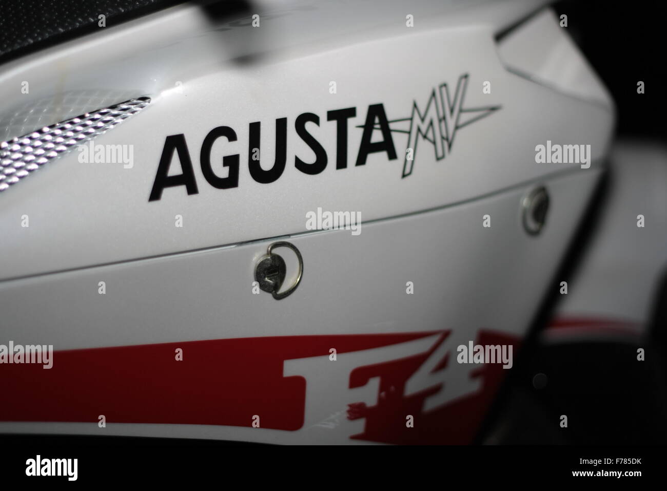MV Agusta F4 Motorrad Logo hautnah Stockfoto