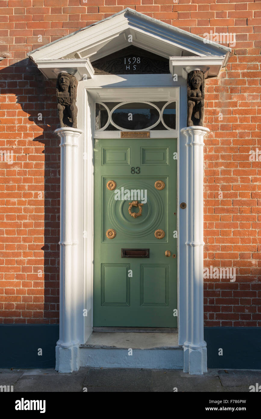 Georgische Tür, Abbey Street, Faversham, Kent, England, Vereinigtes Königreich Stockfoto